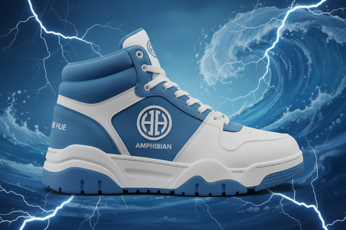 Azure Hue Amphibian High - Azure Blue & White