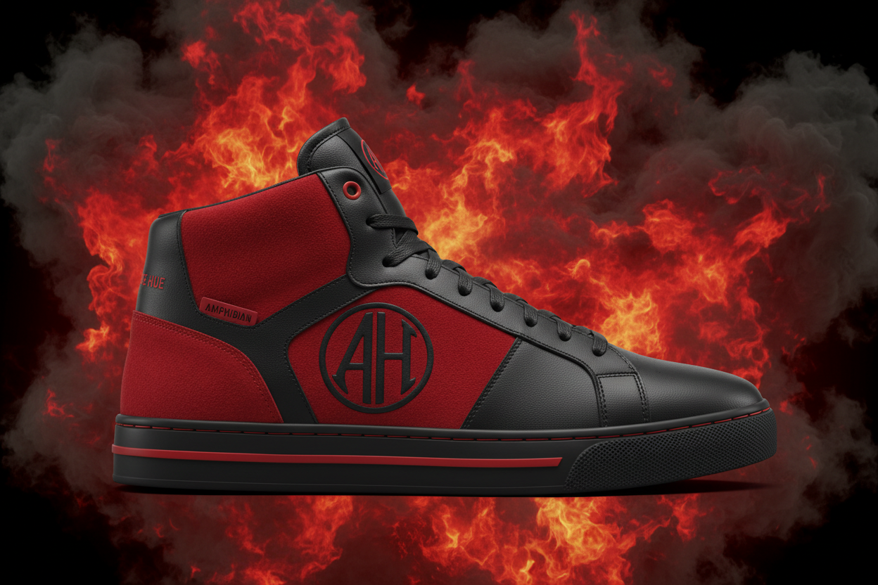 Azure Hue Amphibian Mid - Red & Black