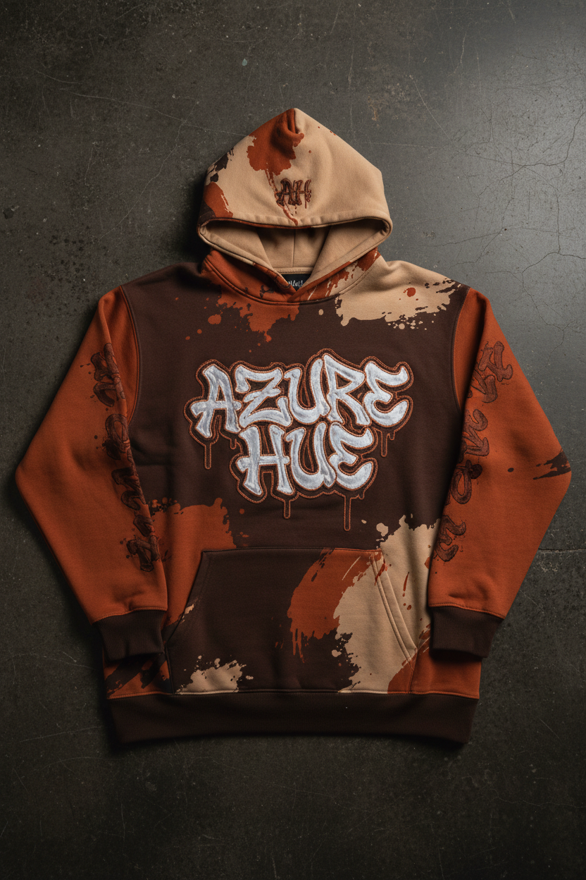 Azure Hue Graffiti Drip Hoodie Vol. 3
