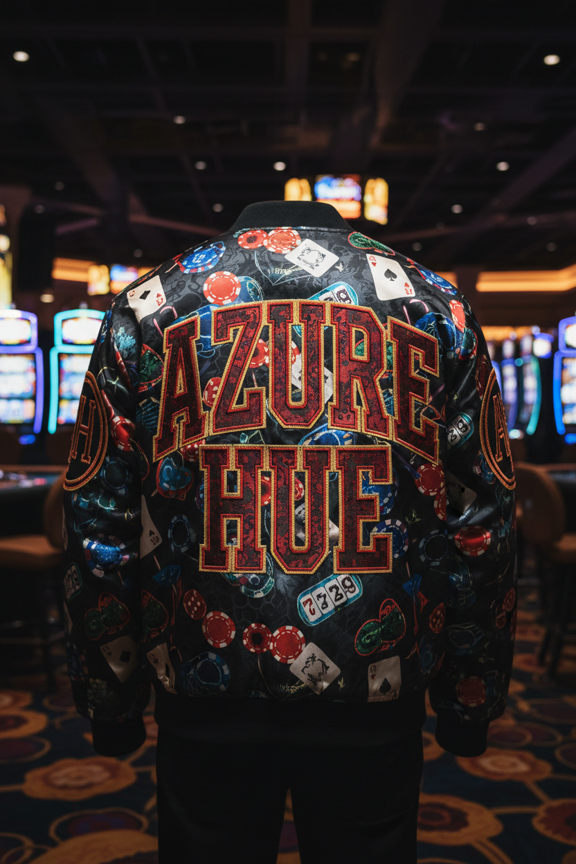 Azure Hue Men's Las Vegas Bomber - Back
