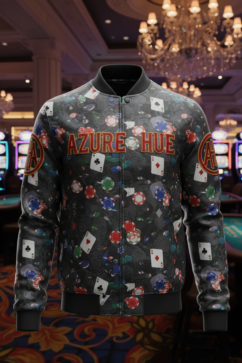 Azure Hue Men's Las Vegas Bomber - Front