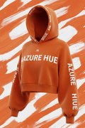 Azure Hue Women's Crop Hoodie - Tangerine 3D Full Print