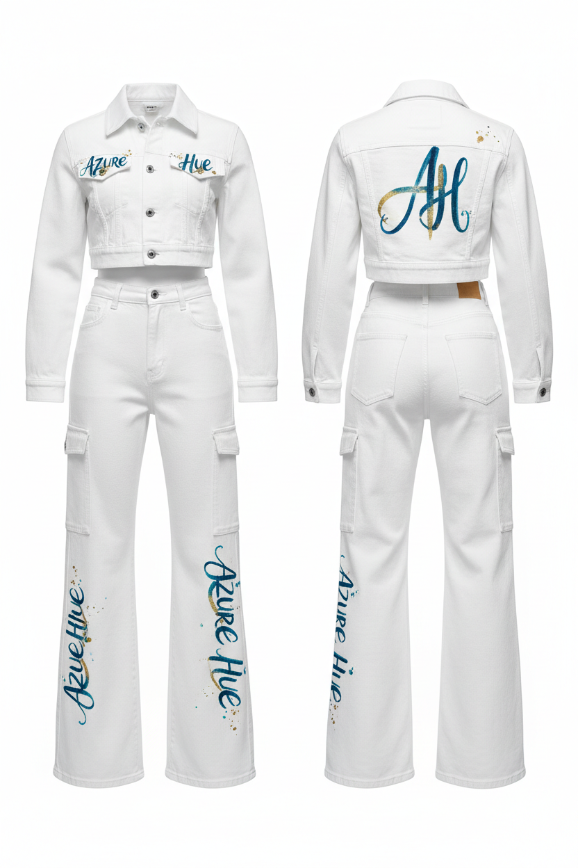 Azure Hue Women's Denim - White