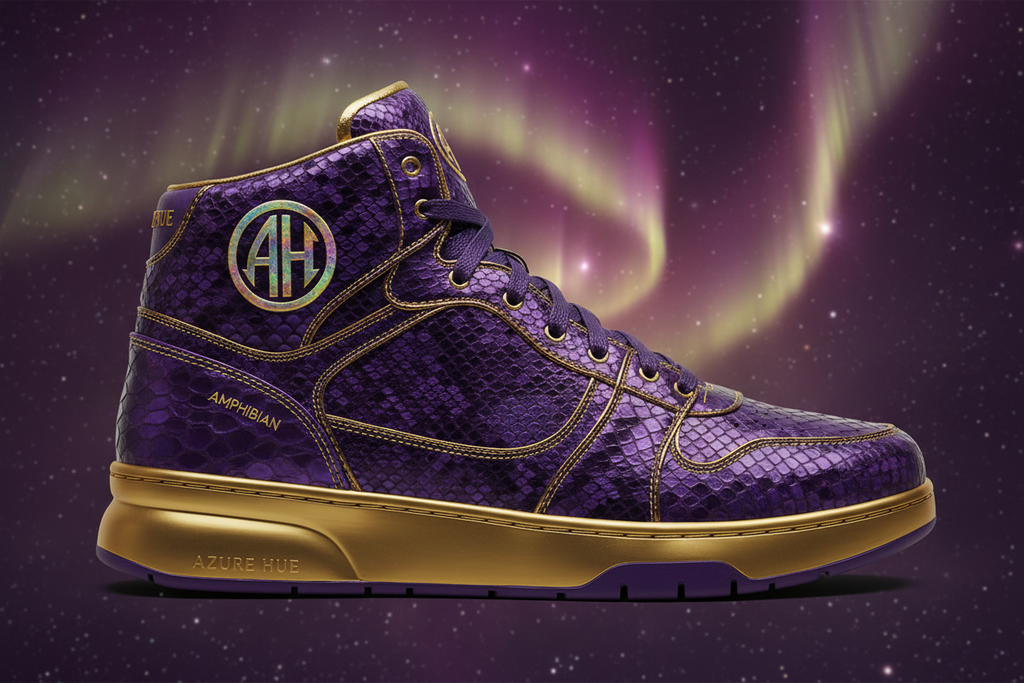 Azure Hue Amphibian Mid Top Purple Python Skin