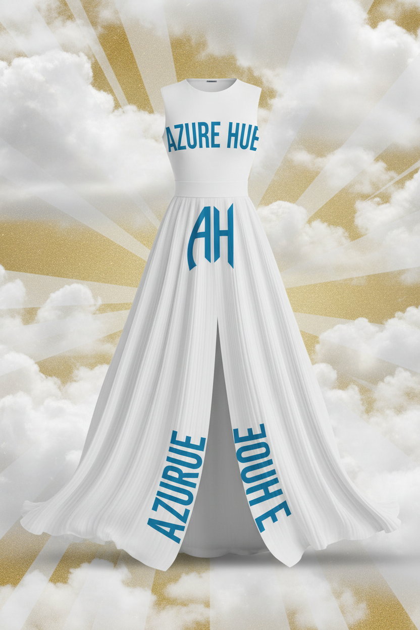 Azure Hue Women's White Flowy Maxi Dress