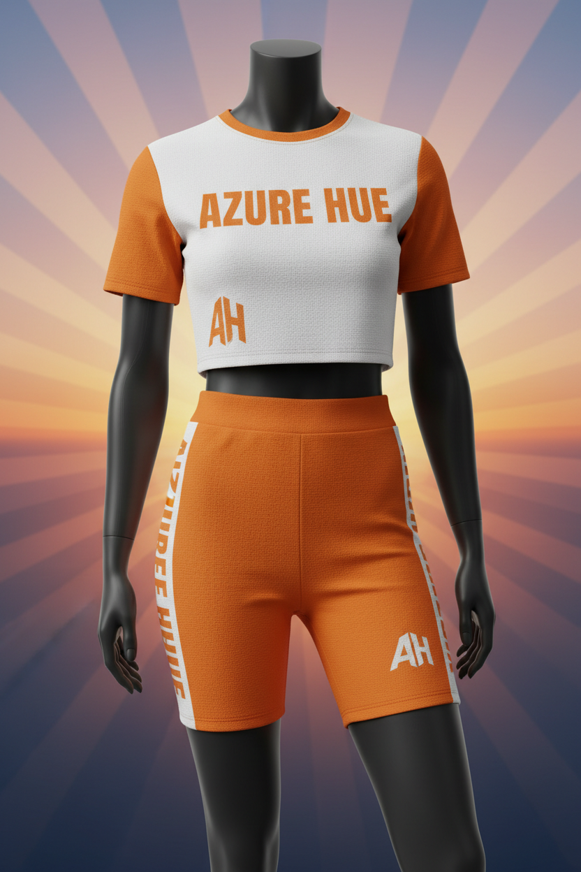 Azure Hue Women's Two-Piece Set White Tangerine